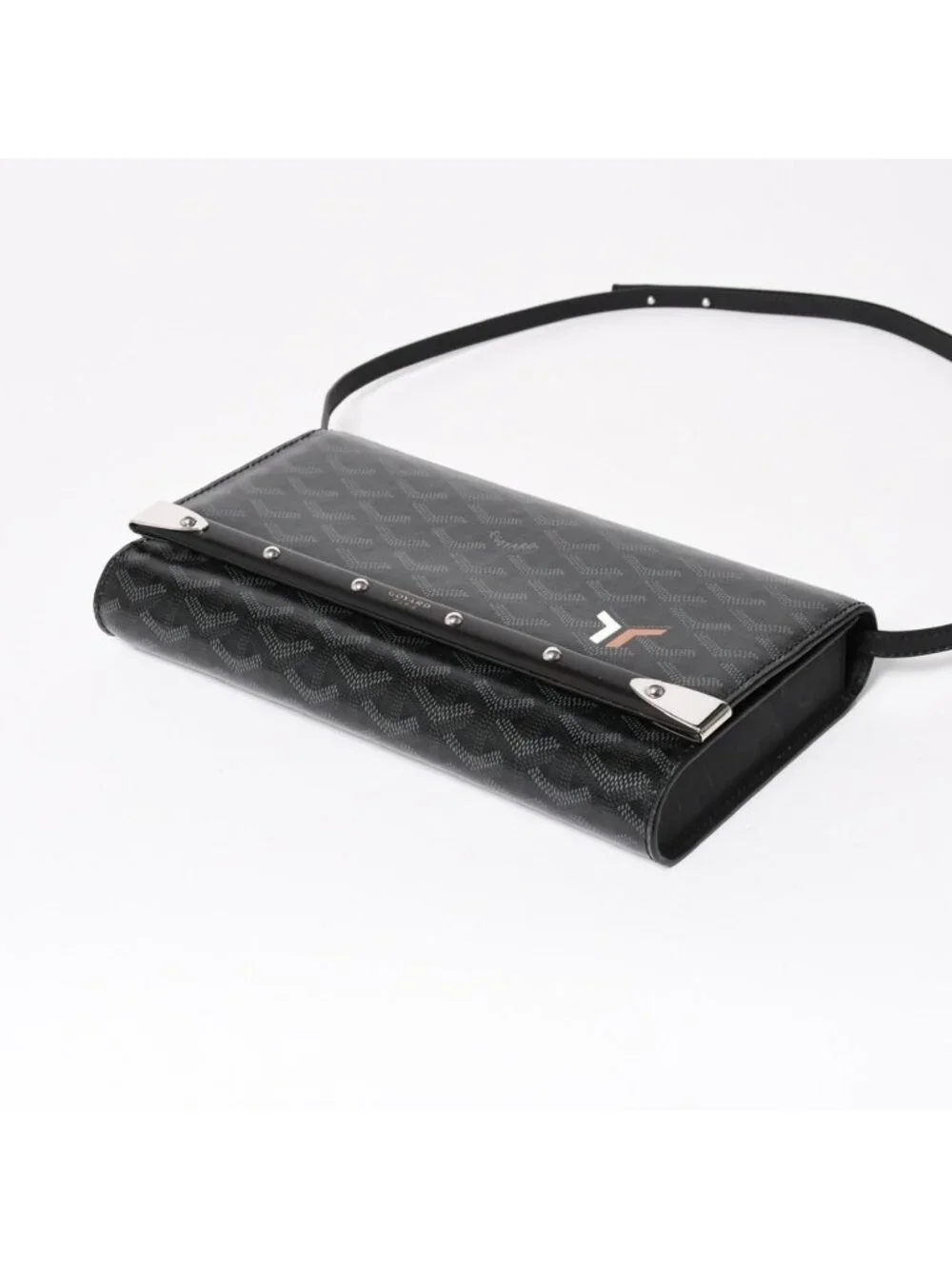 Goyard Monte Carlo PM Clutch 2-Way Limited Color Jet Black Silver